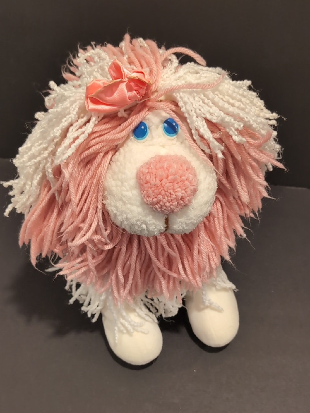 Vintage Kenner Fluppy Dog Plush Pink & White Fanci Flip 80's Disney